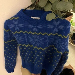 Zara Crop Sweater Size S Blue New